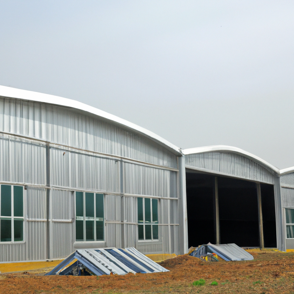 Hangar d'atelier industriel grand cintre d'entrepôt de structure métallique de maison préfabriquée